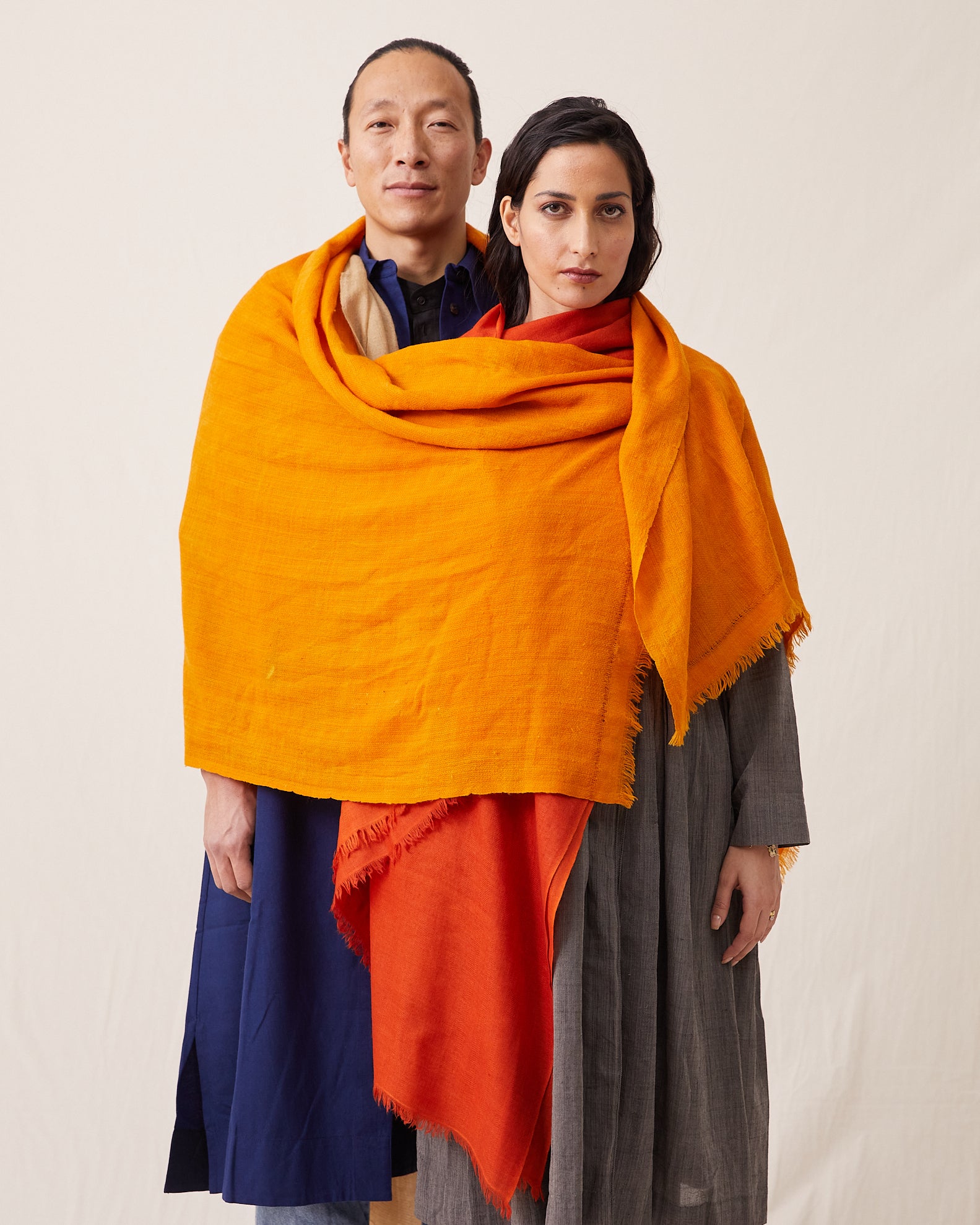 Pema West Bengali Merino Wool Shawl – Pema Orange