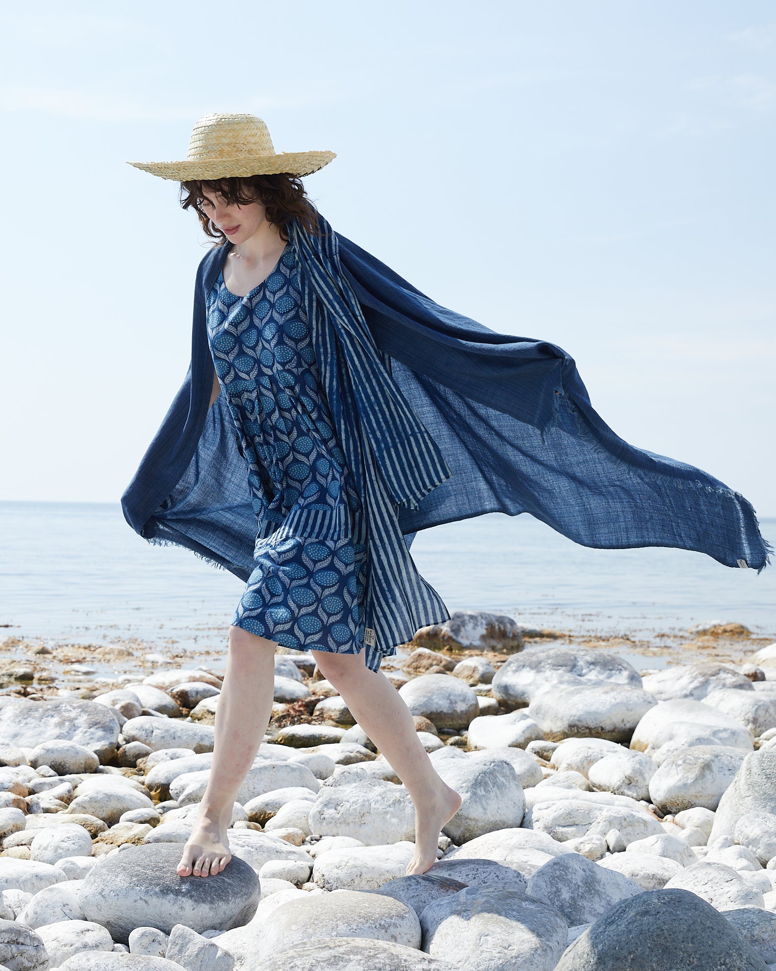 Pema West Bengali Merino Wool Shawl – Indigo