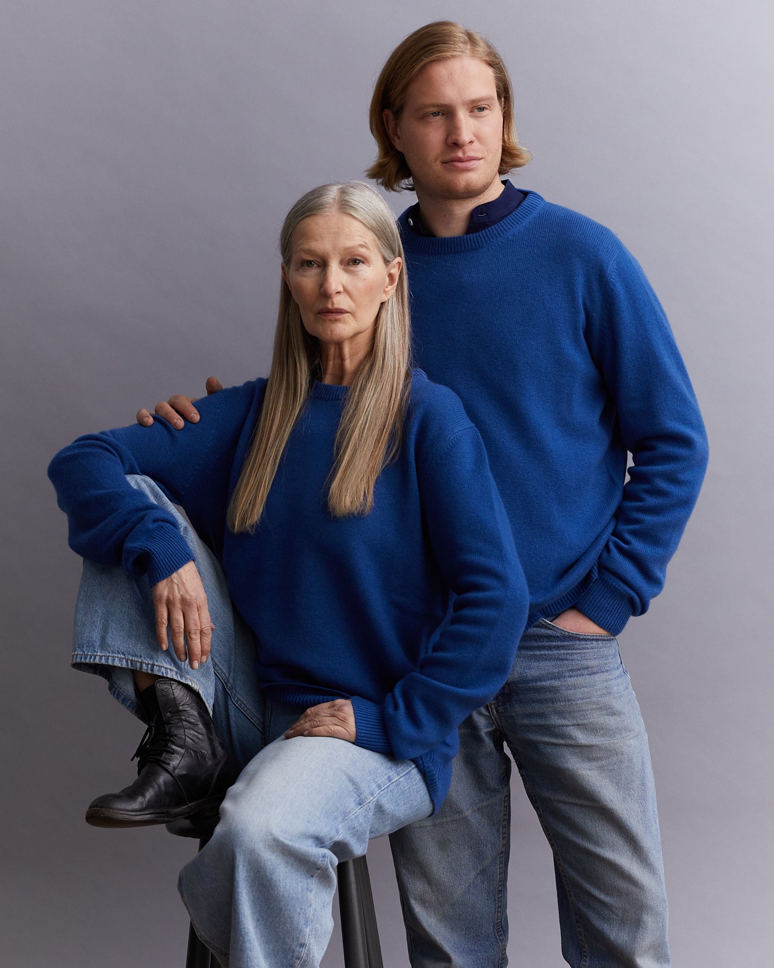 KASHMIRTRÖJA FRÅN NEPAL, EXKLUSIV, UNISEX, Himalaya blue