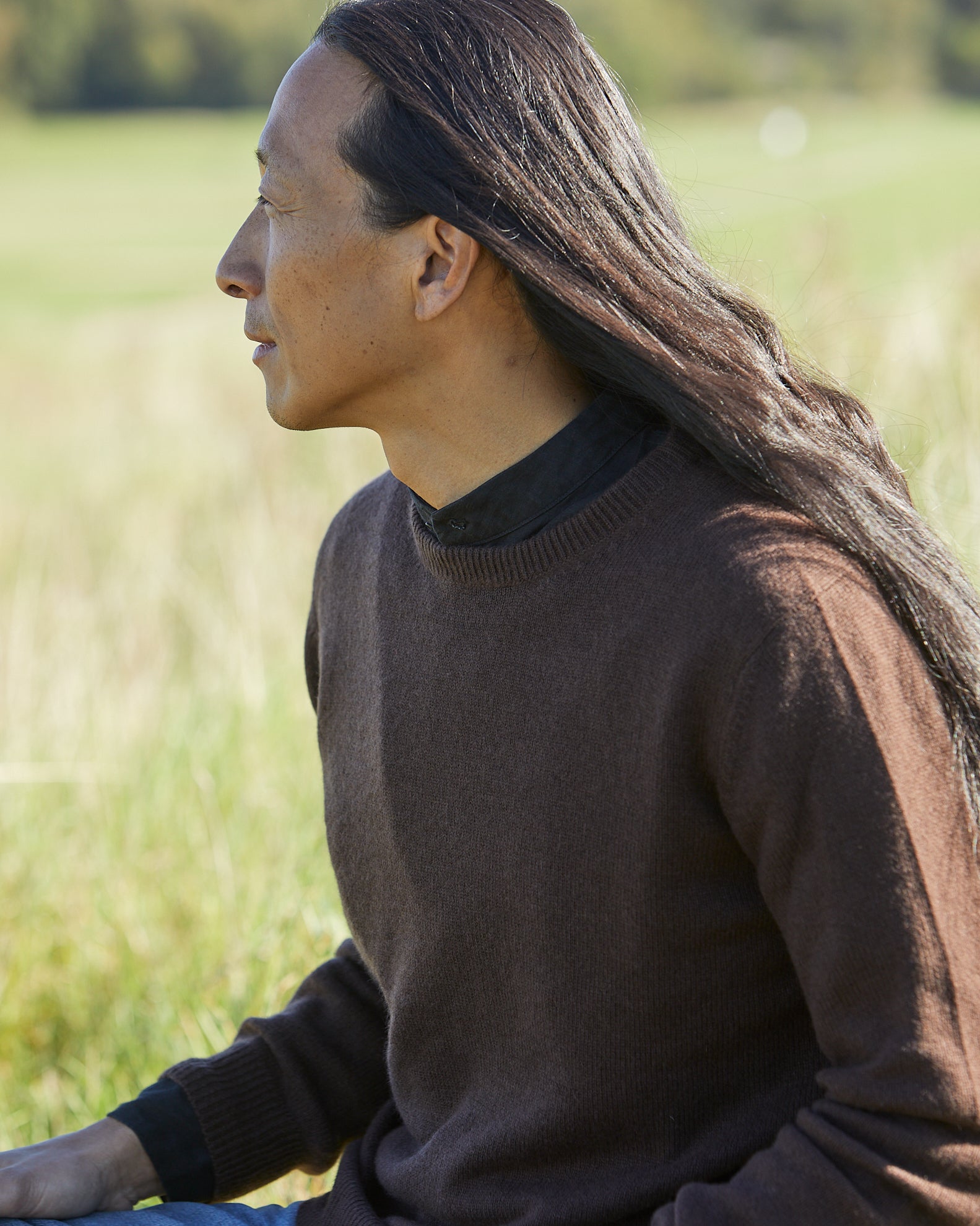 CASHMERE SWEATER FROM NEPAL, EXCLUSIVE, UNISEX, EARTH BROWN