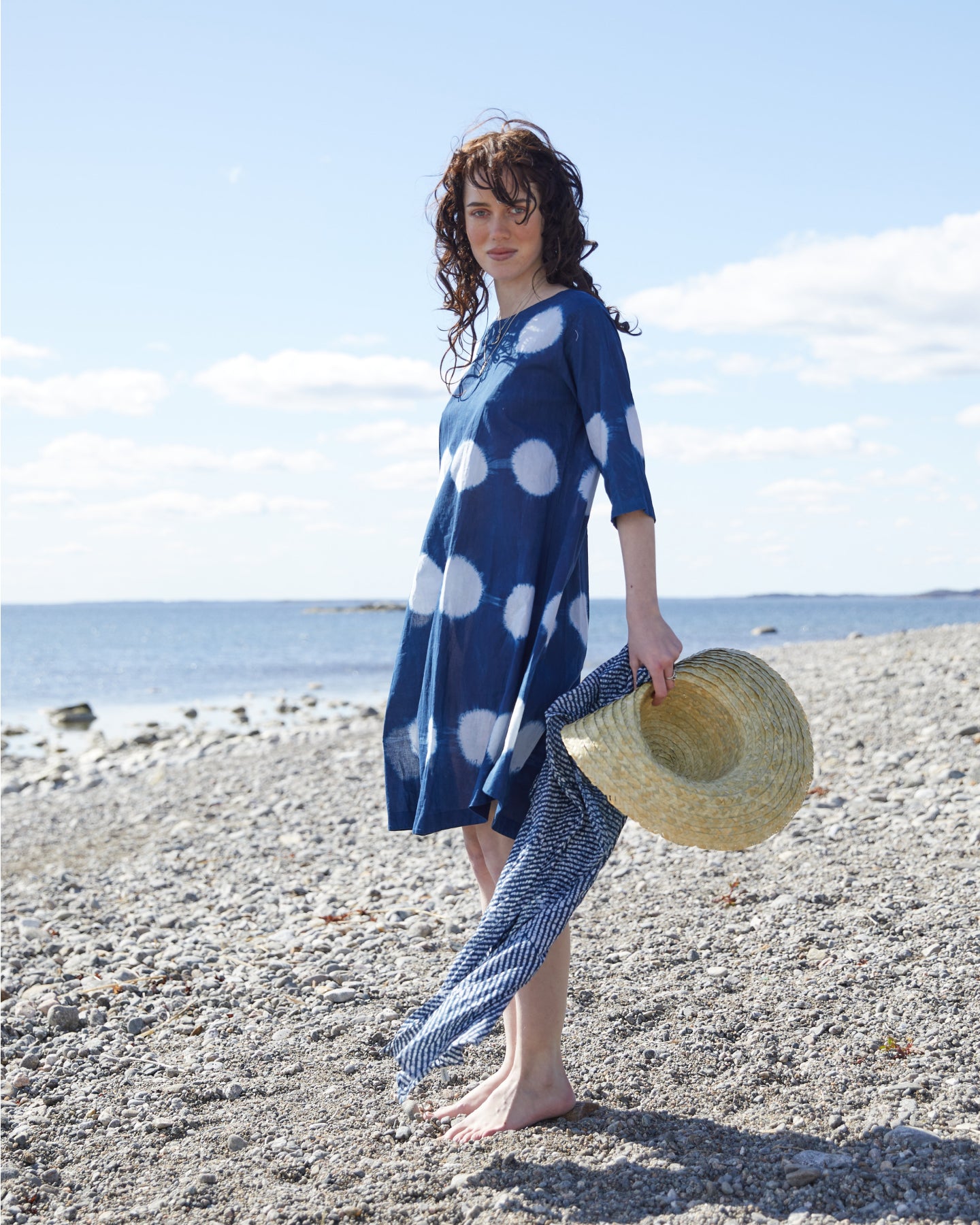 Big Dot dress – naturally dyed with indigo