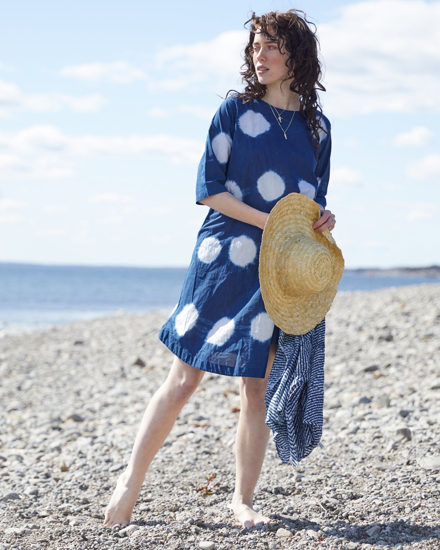Big Dot dress – naturally dyed with indigo