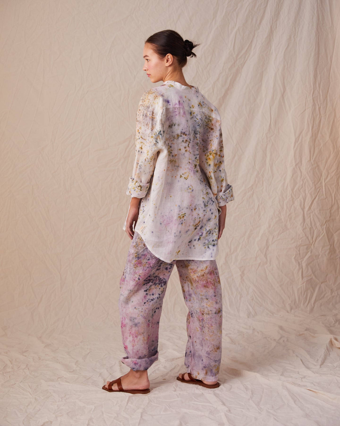 Plant Dye - Classic Fine Linen Trousers (Unisex)