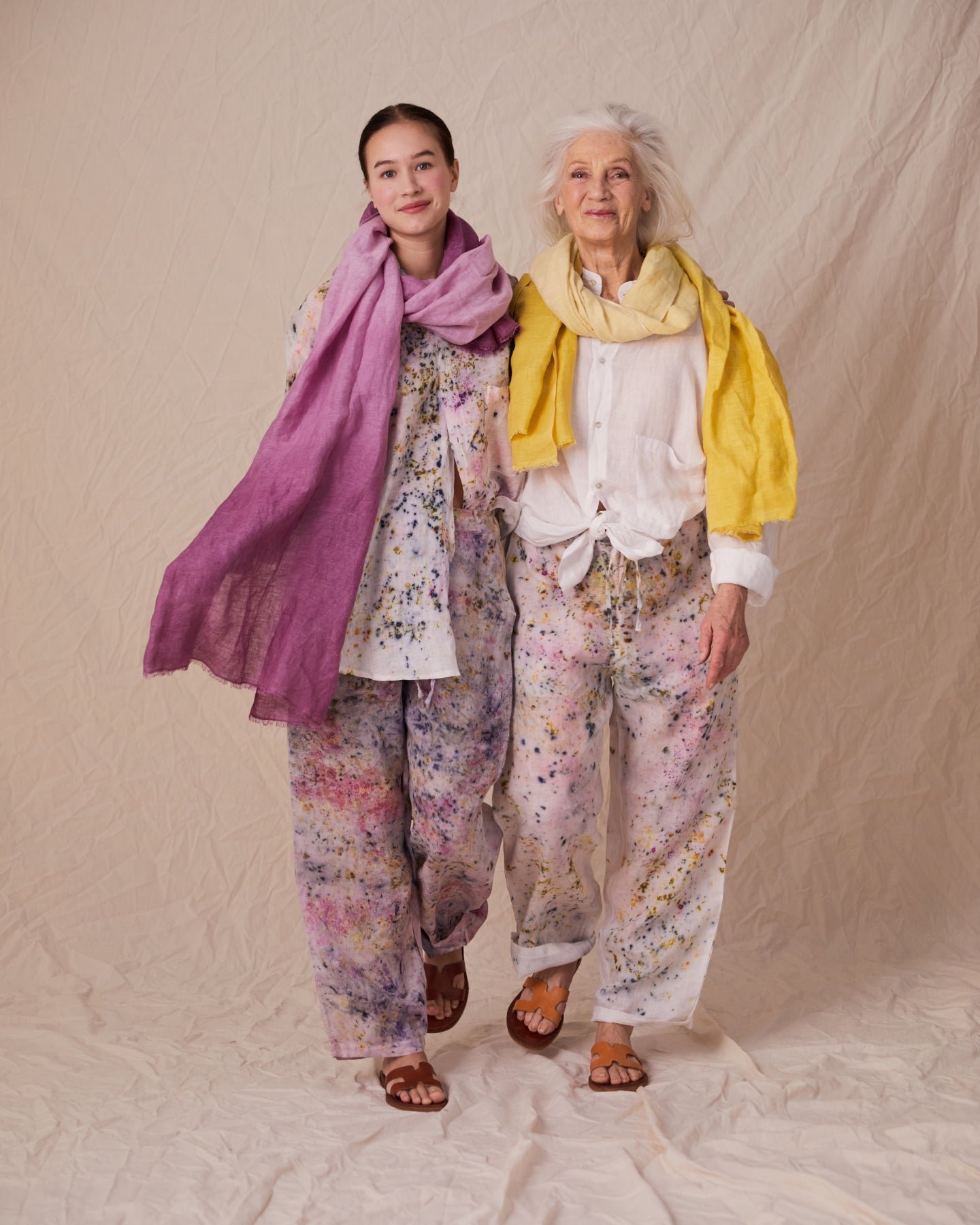 Plant Dye - Classic Fine Linen Trousers (Unisex)