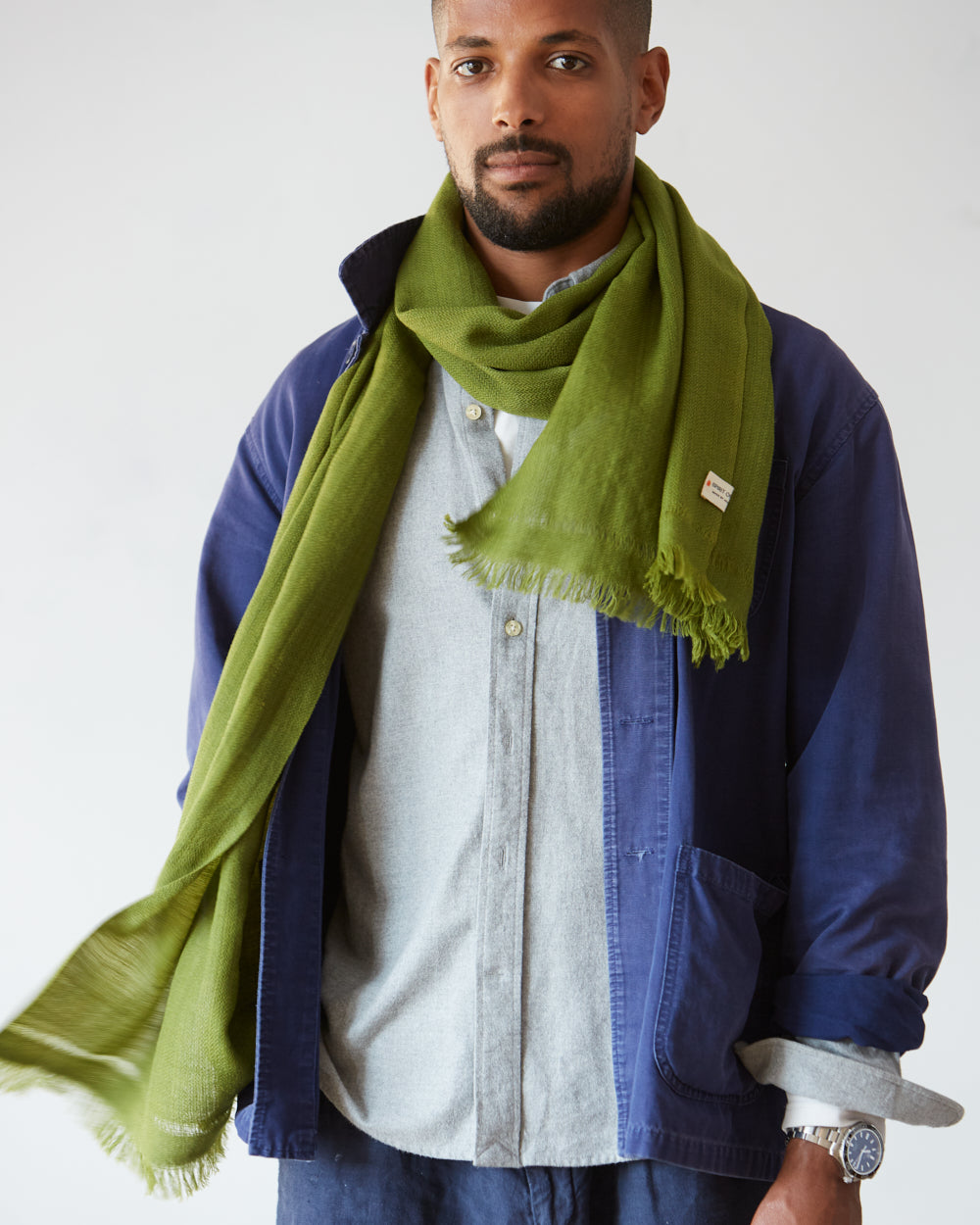 Pema West Bengali Merino Wool Shawl – Pine Green