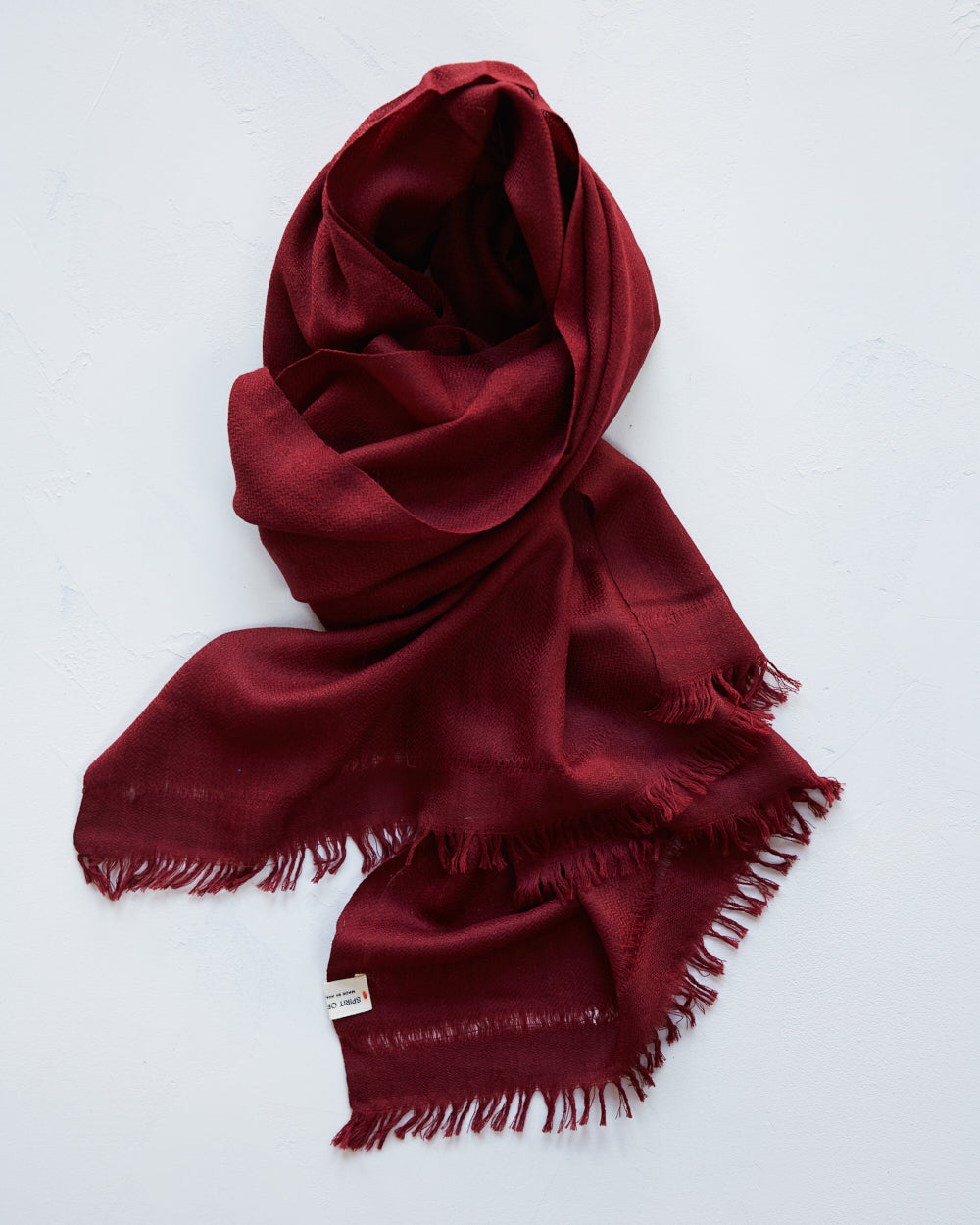 Pema West Bengali Merino Wool Shawl – English Red