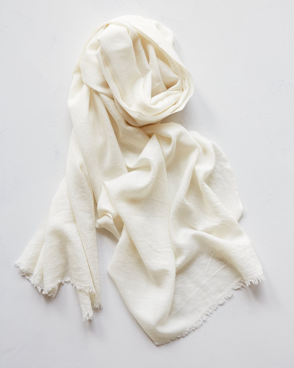 Silk and Himachali Merino Wool Shawl – Snow white