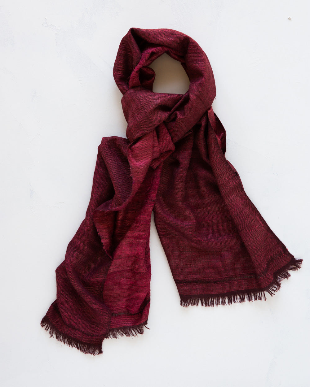 No 1, sjal i vilt tussar siden & merinoull från Västbengalen – Engelsk röd