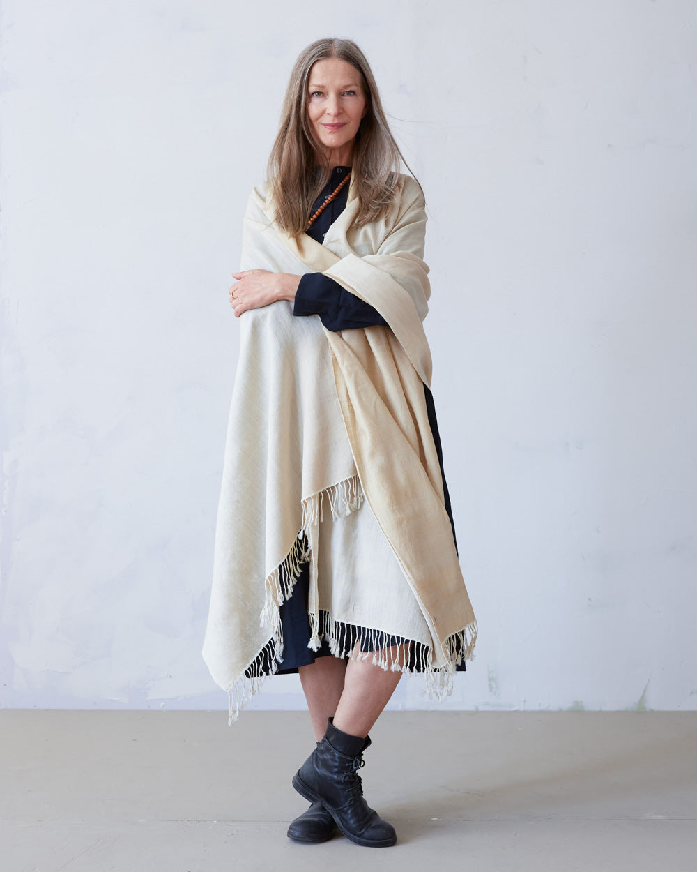 Large, Wild Muga Silk and Merino Wool Shawl