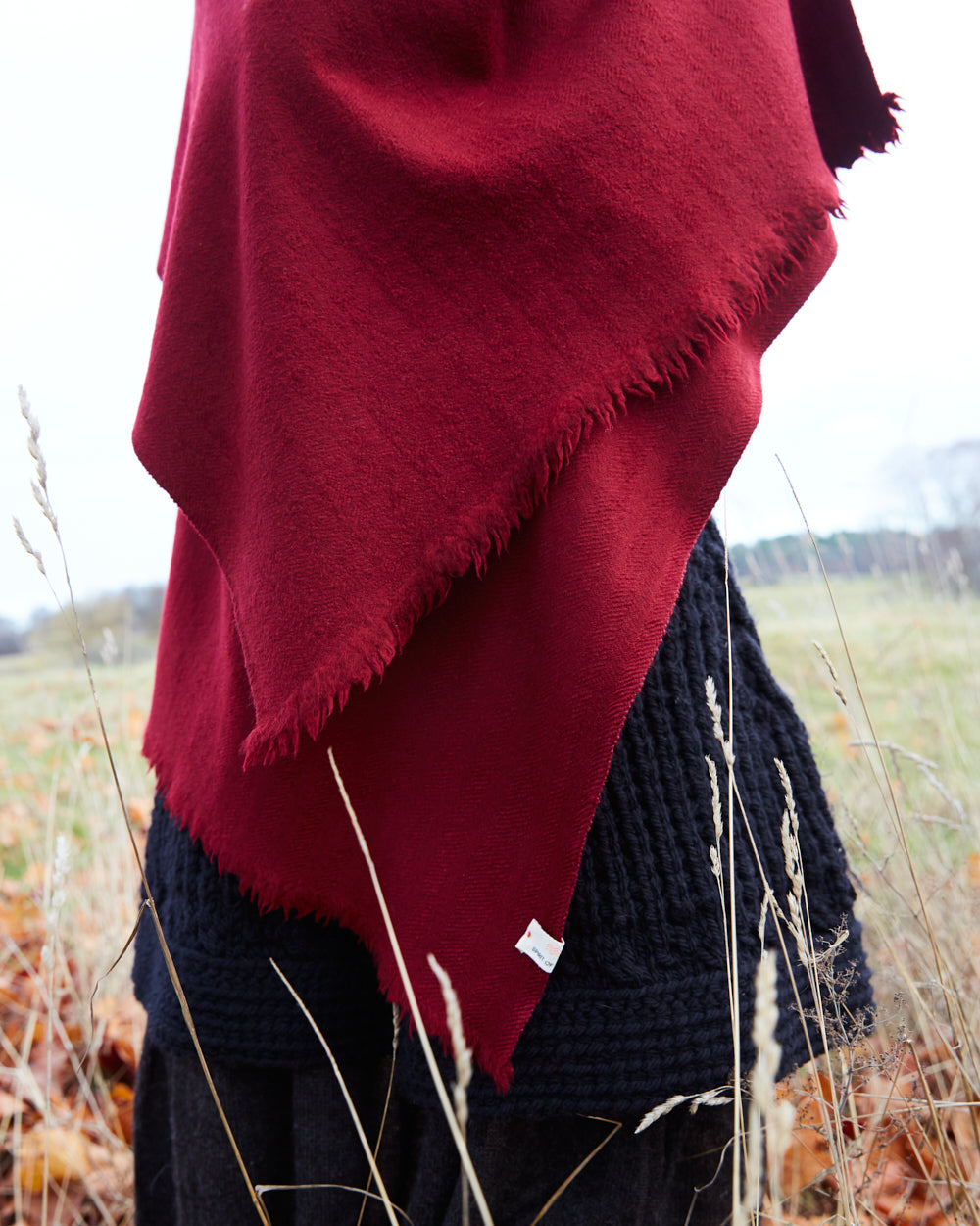 Yak and Merino Wool Shawl from Himachal Pradesh – English Red