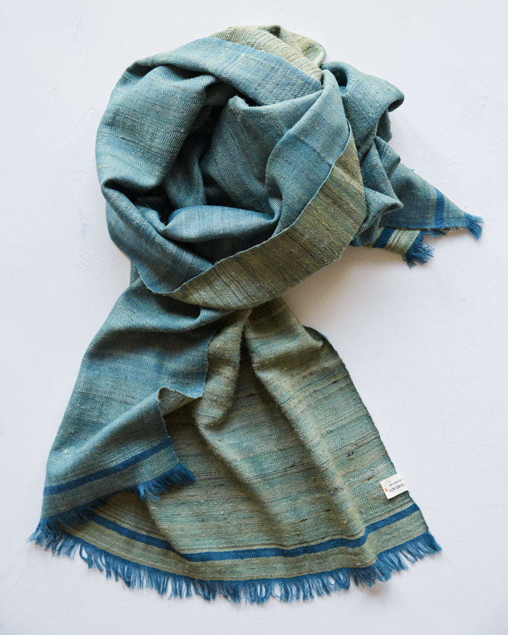 No. 1 Wild Silk and West Bengali Merino Wool Shawl – Eucalyptus