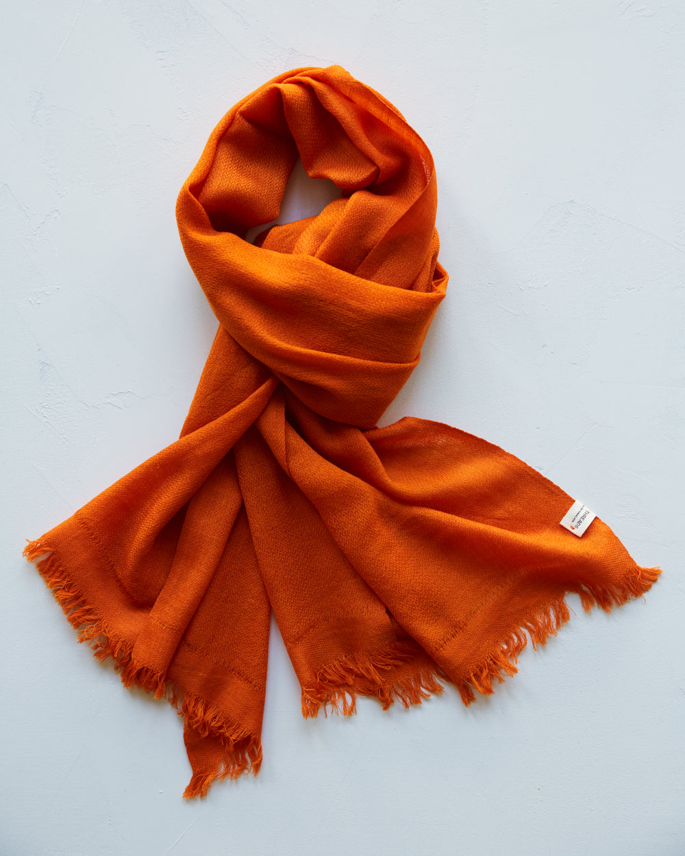 Pema West Bengali Merino Wool Shawl in Orange