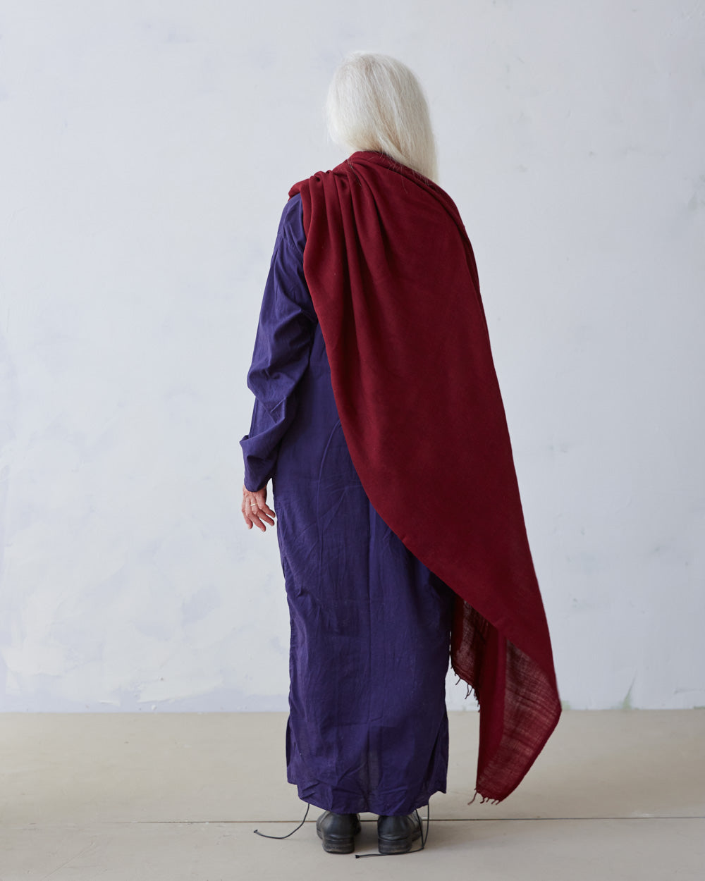 Pema West Bengali Merino Wool Shawl – English Red