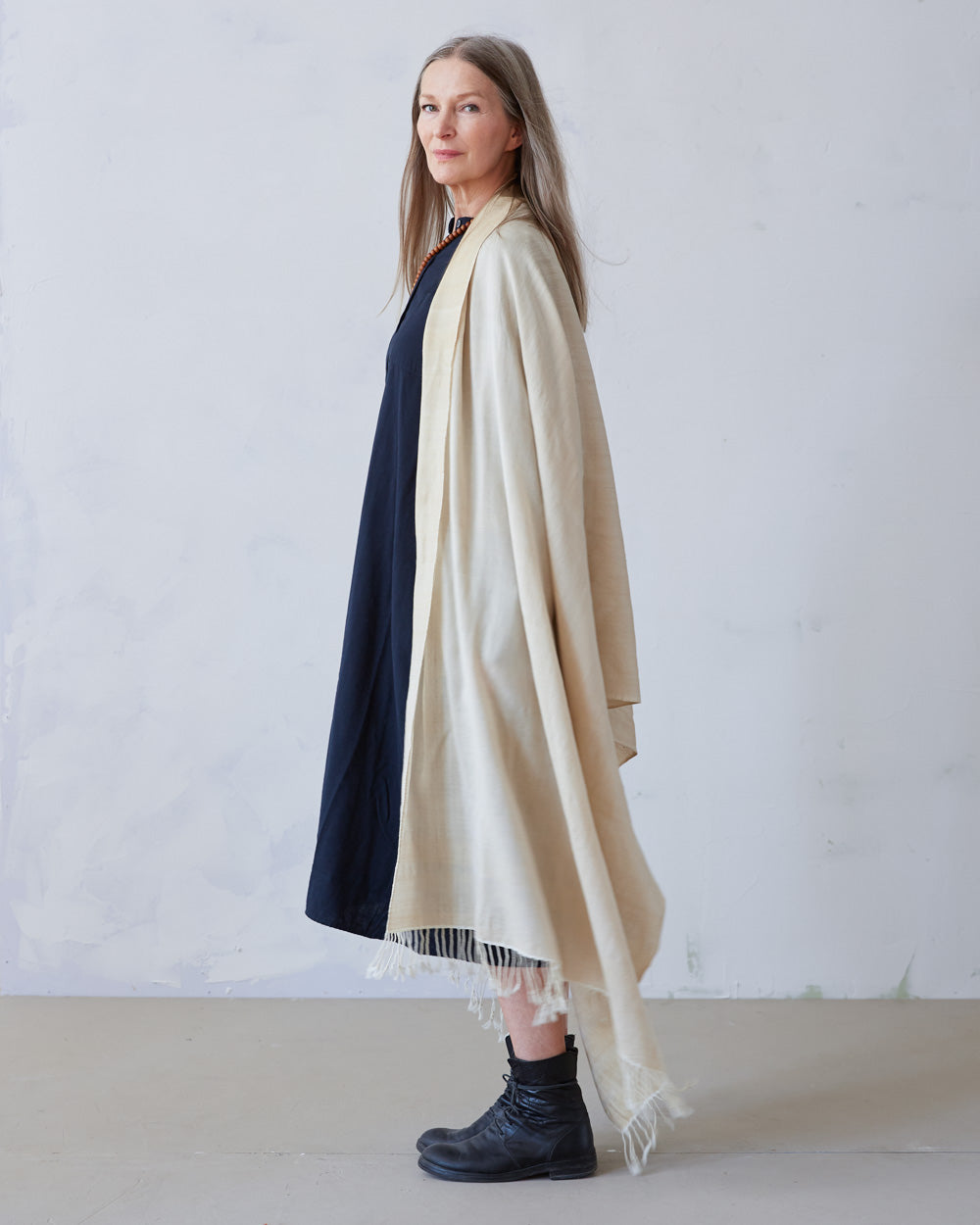 Large, Wild Muga Silk and Merino Wool Shawl