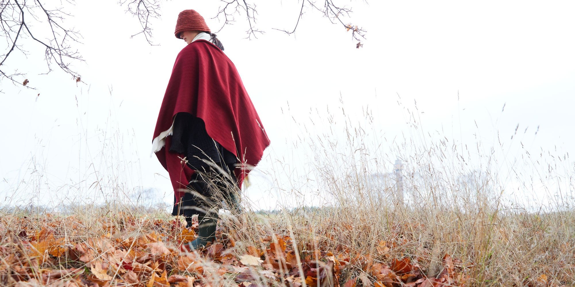 Yak and Merino Wool Shawl from Himachal Pradesh – English Red