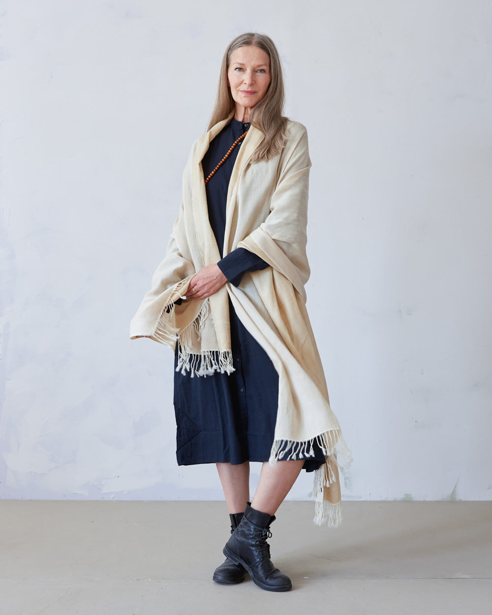 Large, Wild Muga Silk and Merino Wool Shawl