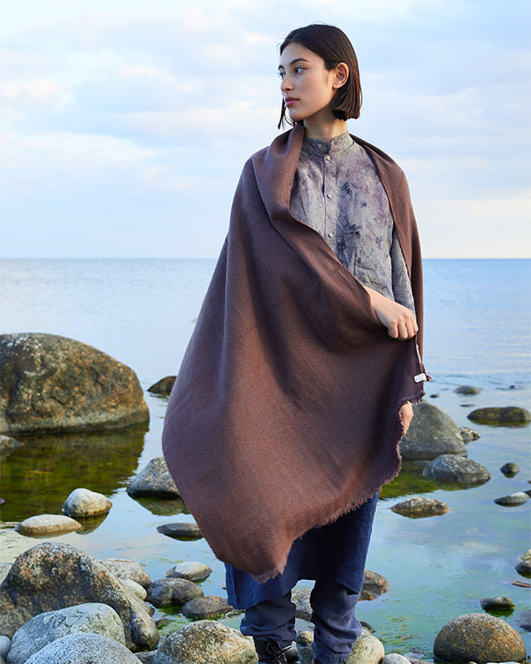 Yak and Merino Wool Shawl from Himachal Pradesh – Umbra Brown