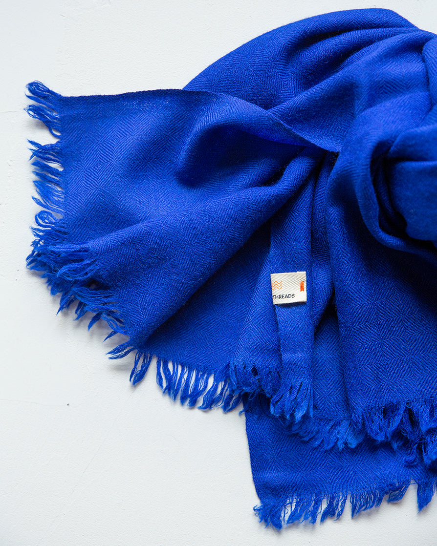 Himachali Pashmina and Merino Wool Shawl
– Indigo Blue