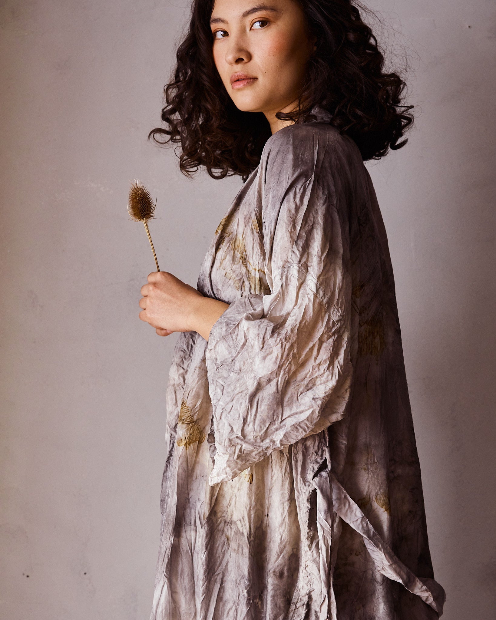 Naturally Dyed Short Kimono in Silk