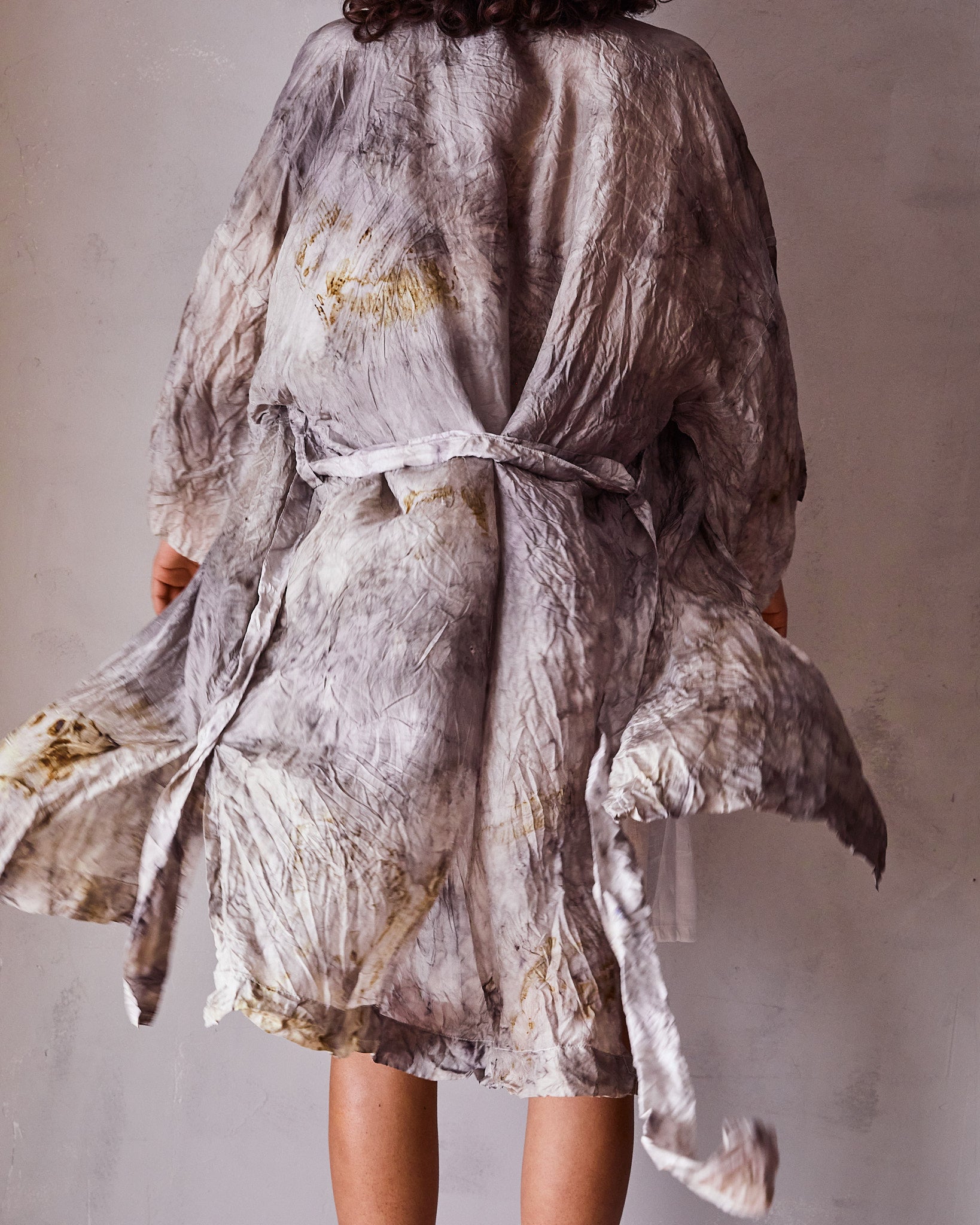 Naturally Dyed Short Kimono in Silk