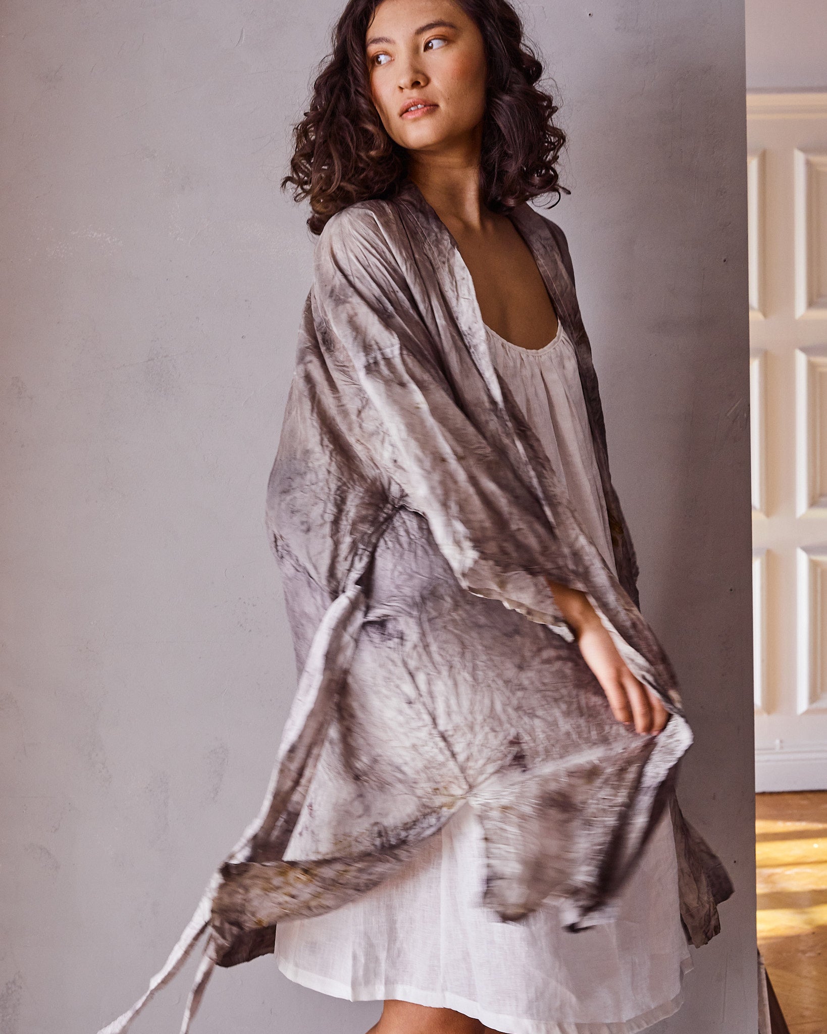 Naturally Dyed Short Kimono in Silk