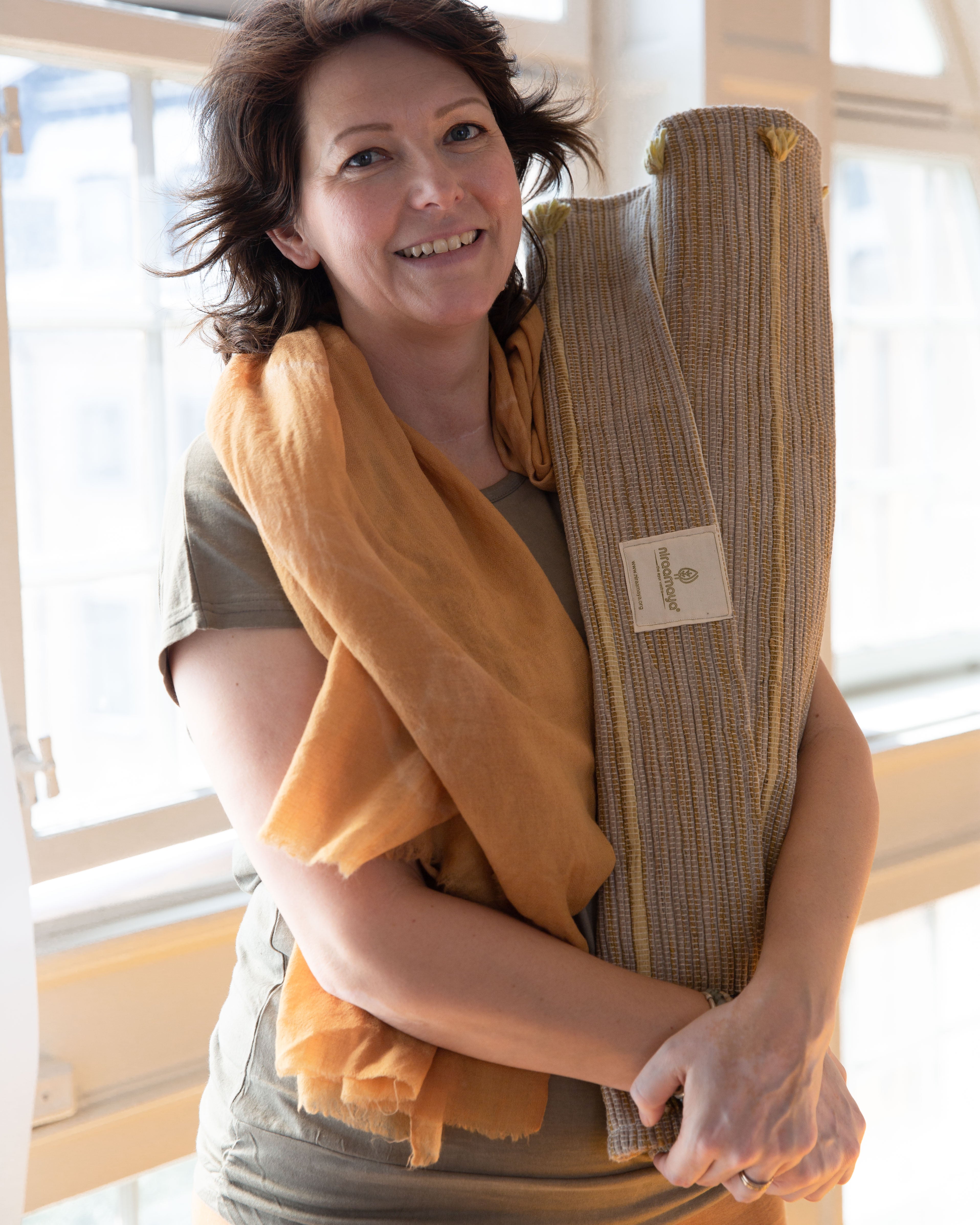 Ayurvedically Dyed Yoga Mat in Organic Cotton