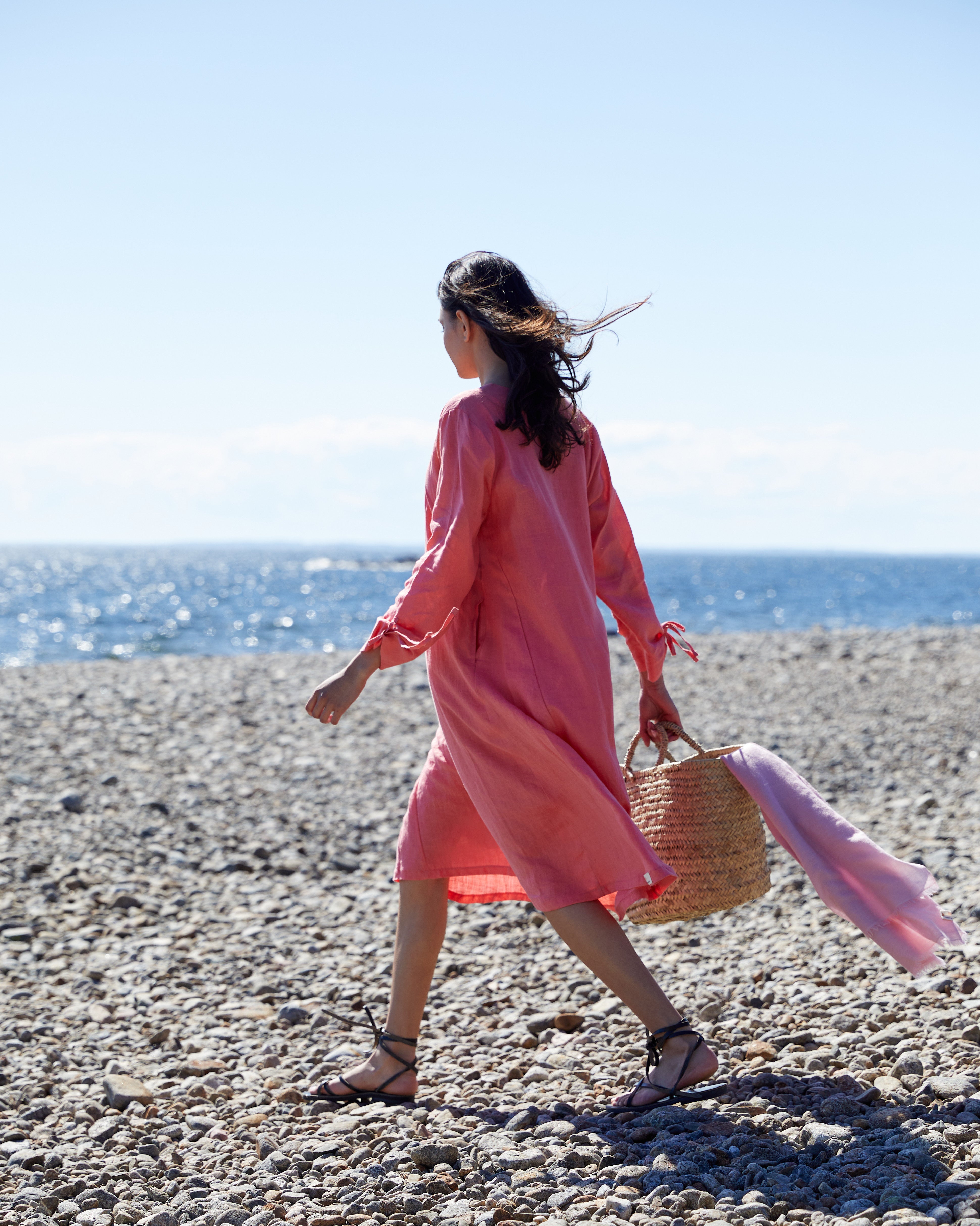 Kaftan/klänning i härligt linne – Tea Rose