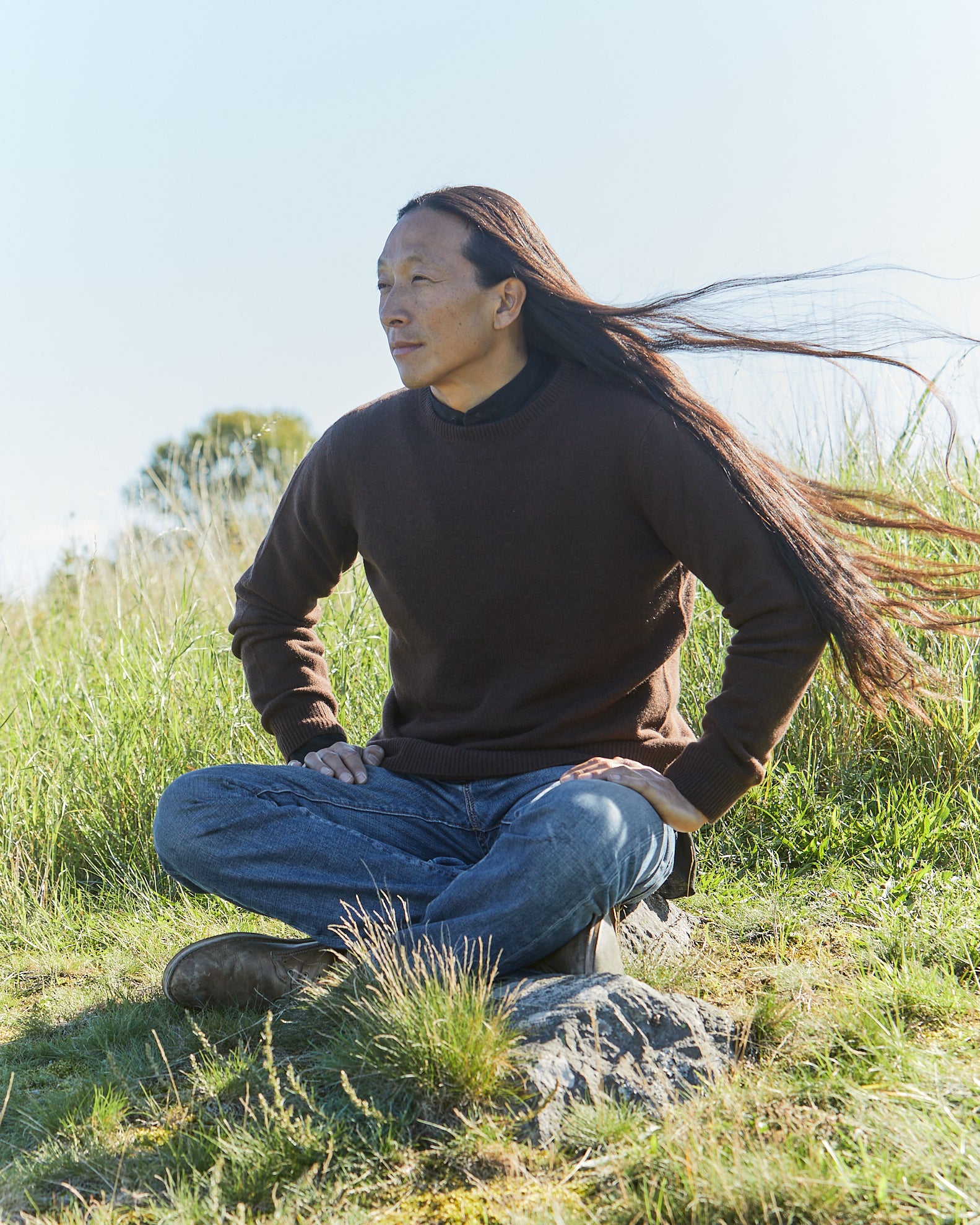 KASHMIRTRÖJA FRÅN NEPAL,  EXKLUSIV, UNISEX, brun