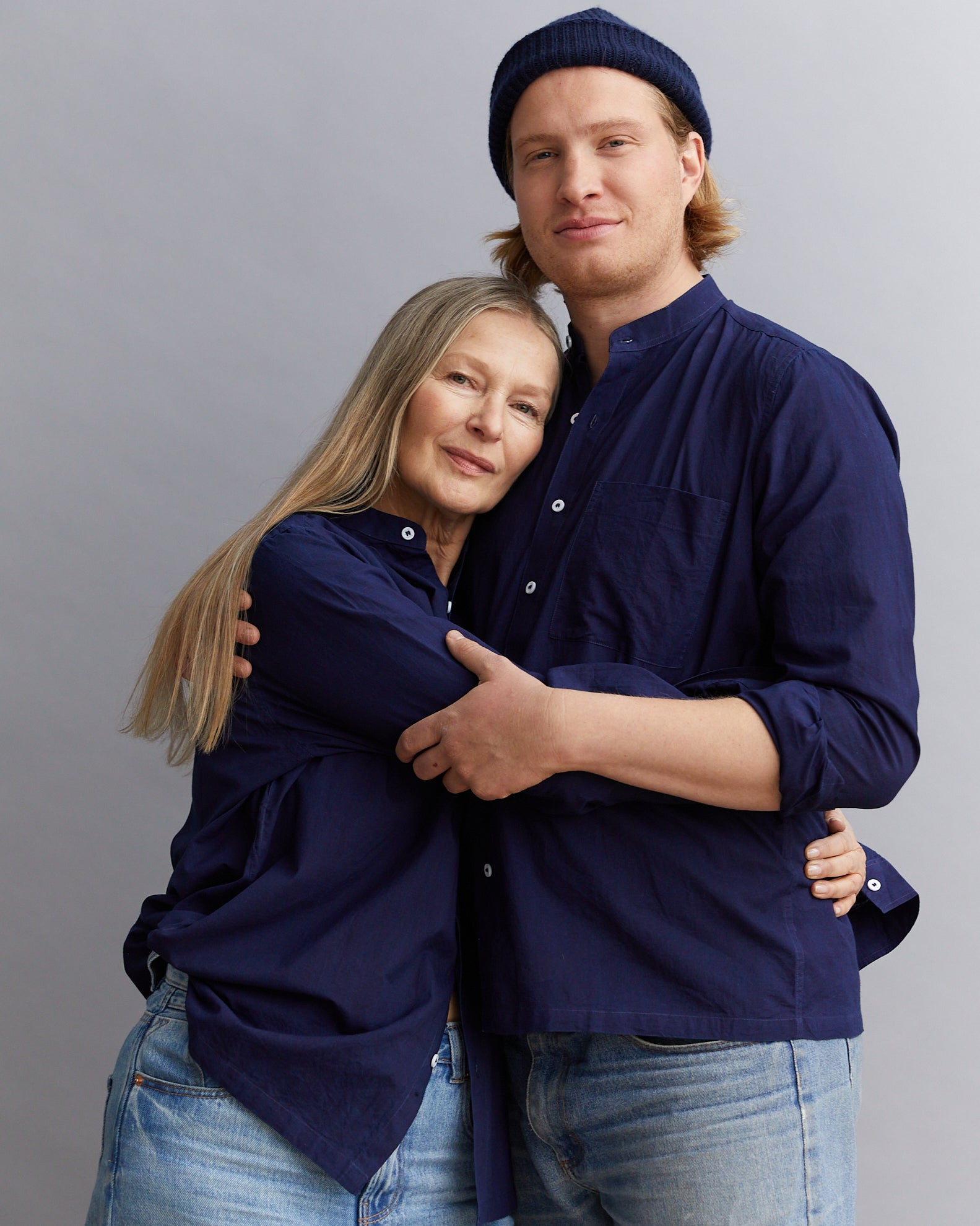 Skjorta färgad med naturlig indigo, bomull, unisex