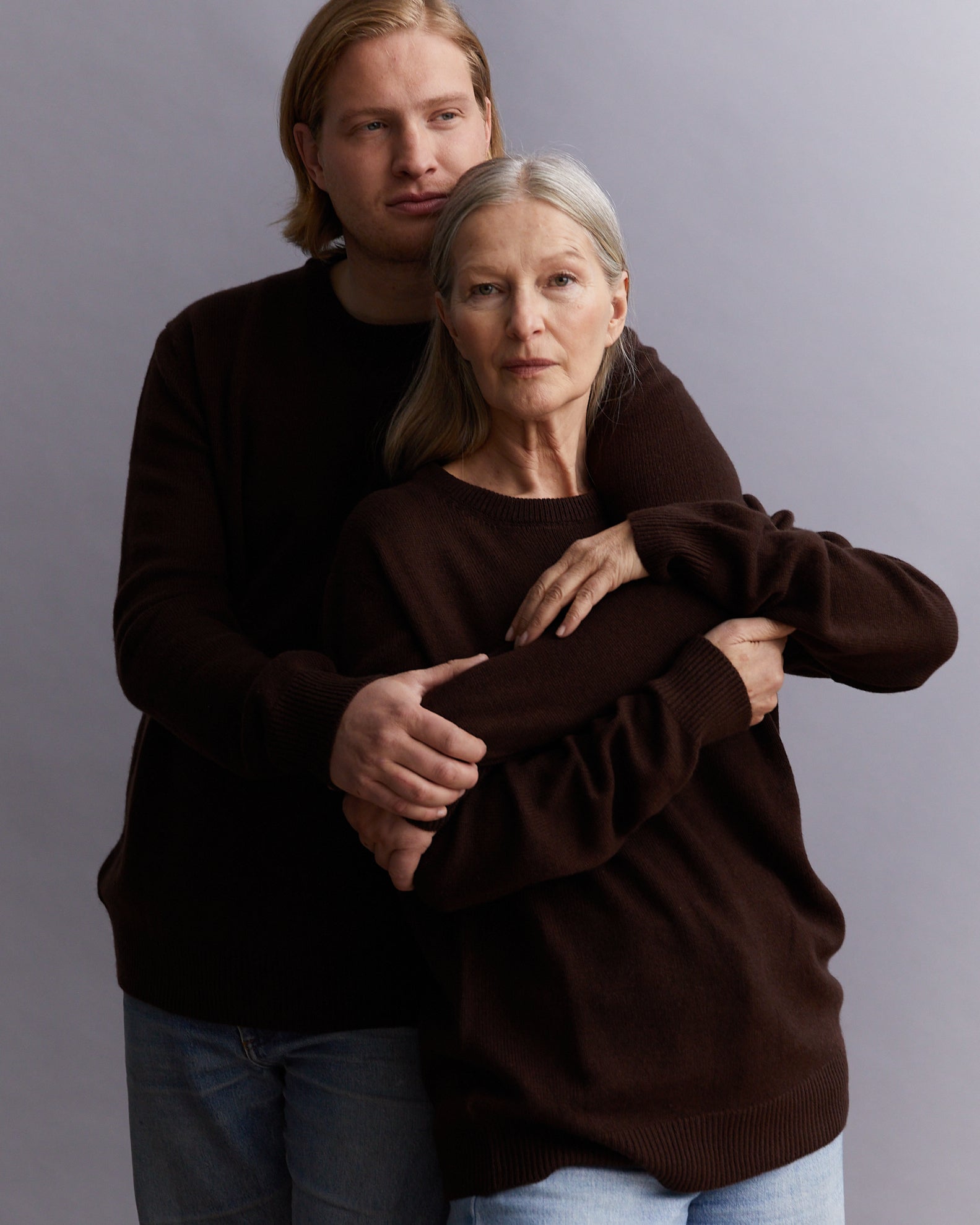 CASHMERE SWEATER FROM NEPAL, EXCLUSIVE, UNISEX, EARTH BROWN