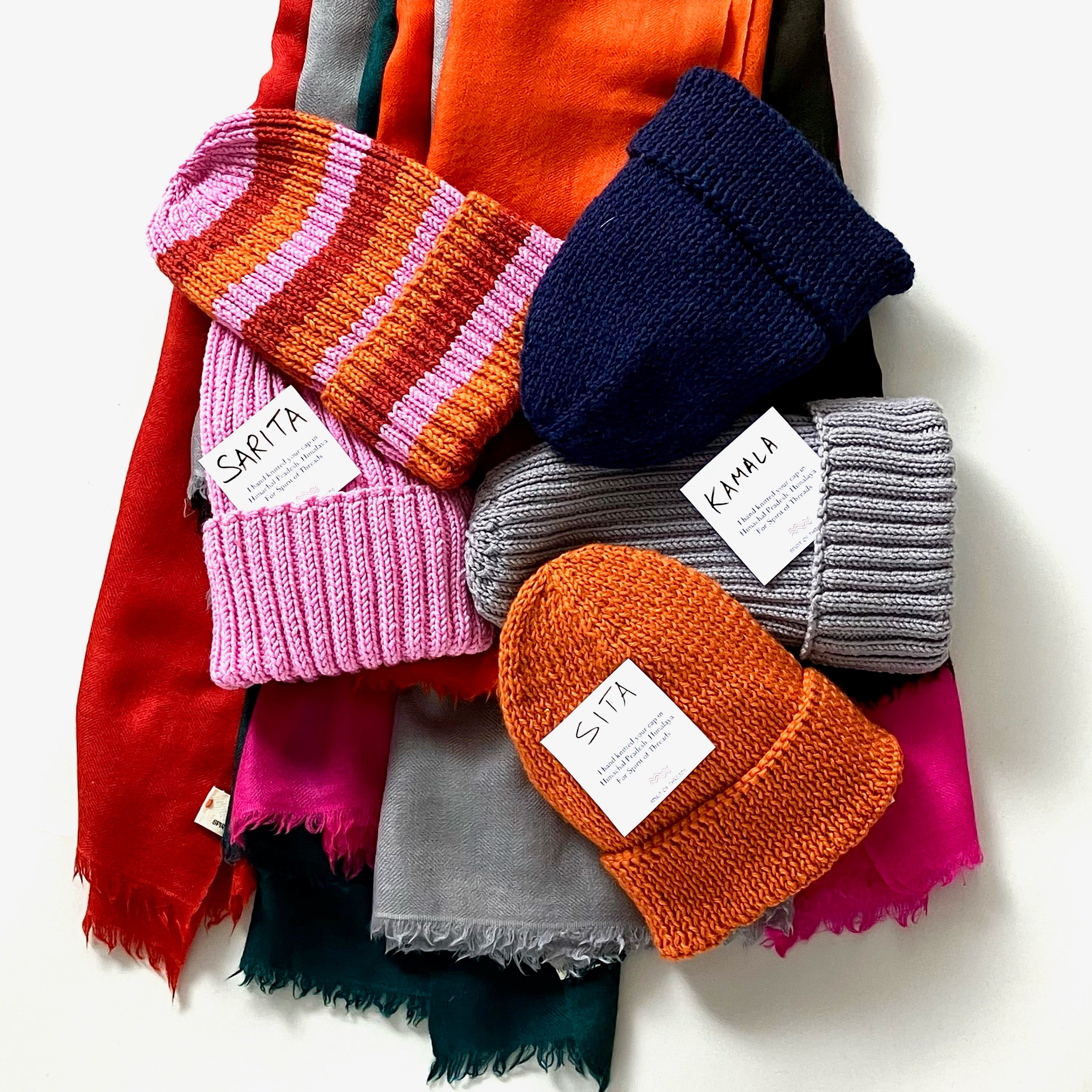 Hand-knit wool hat from Himachal Pradesh