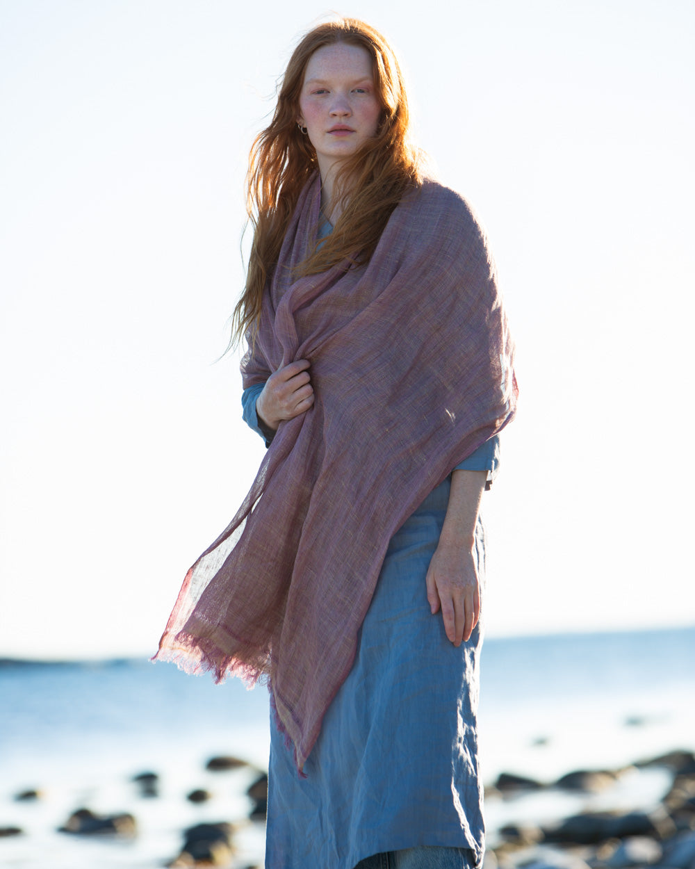 Large, Hand-woven Linen Shawl