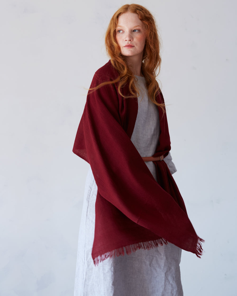 Himachali Pashmina and Merino Wool Shawl – Aubergine