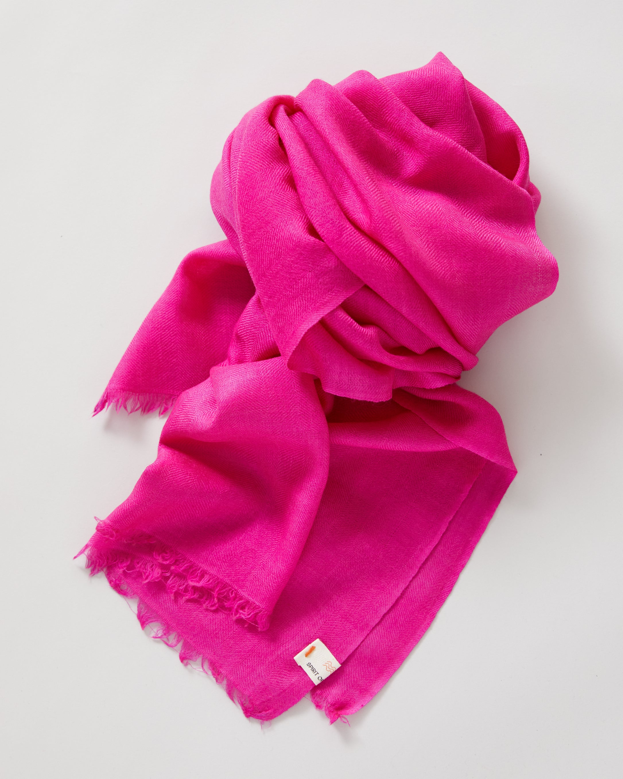 Silk and Himachali Merino Wool Shawl – Fuchsia Pink