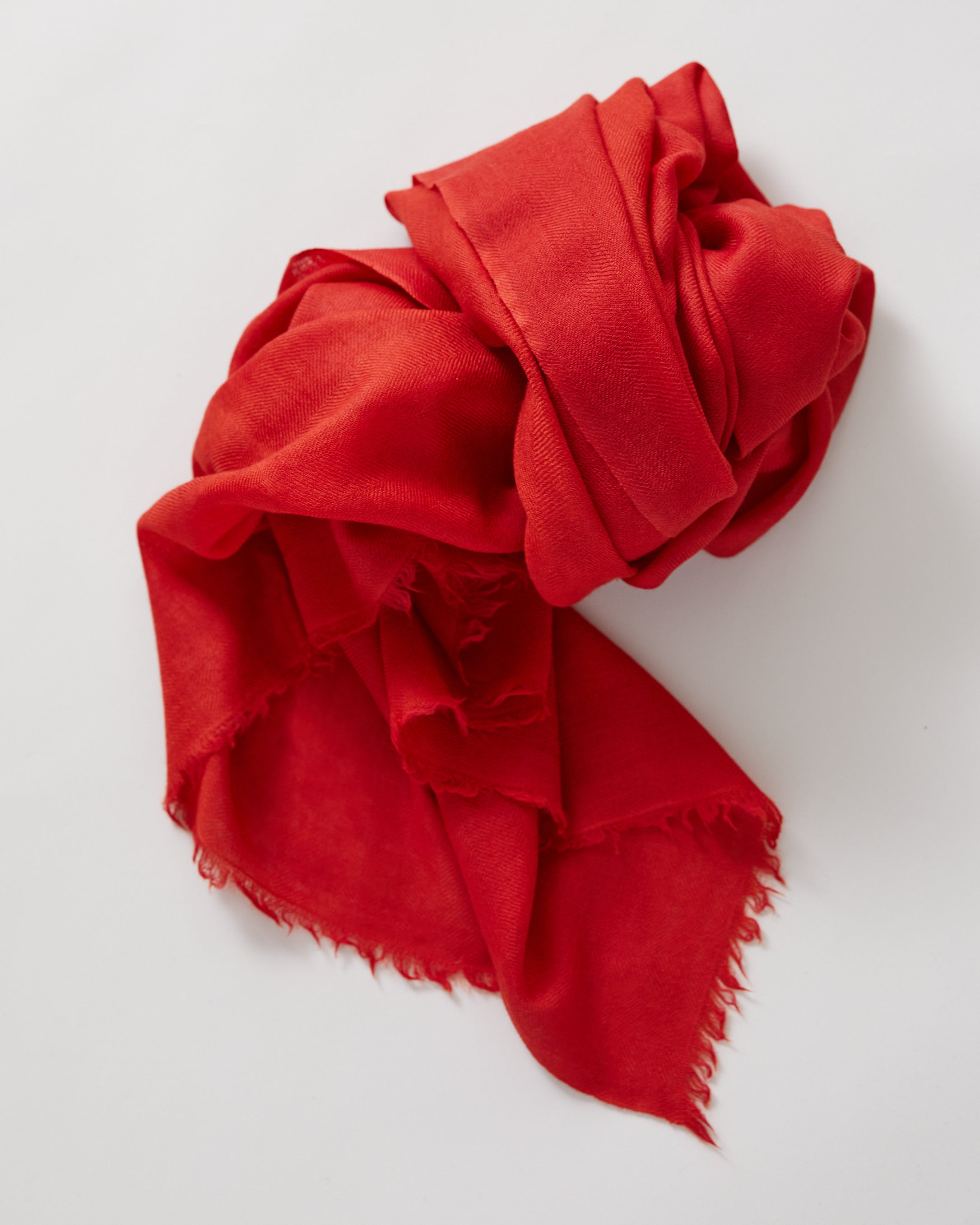 Silk and Himachali Merino Wool Shawl – Red