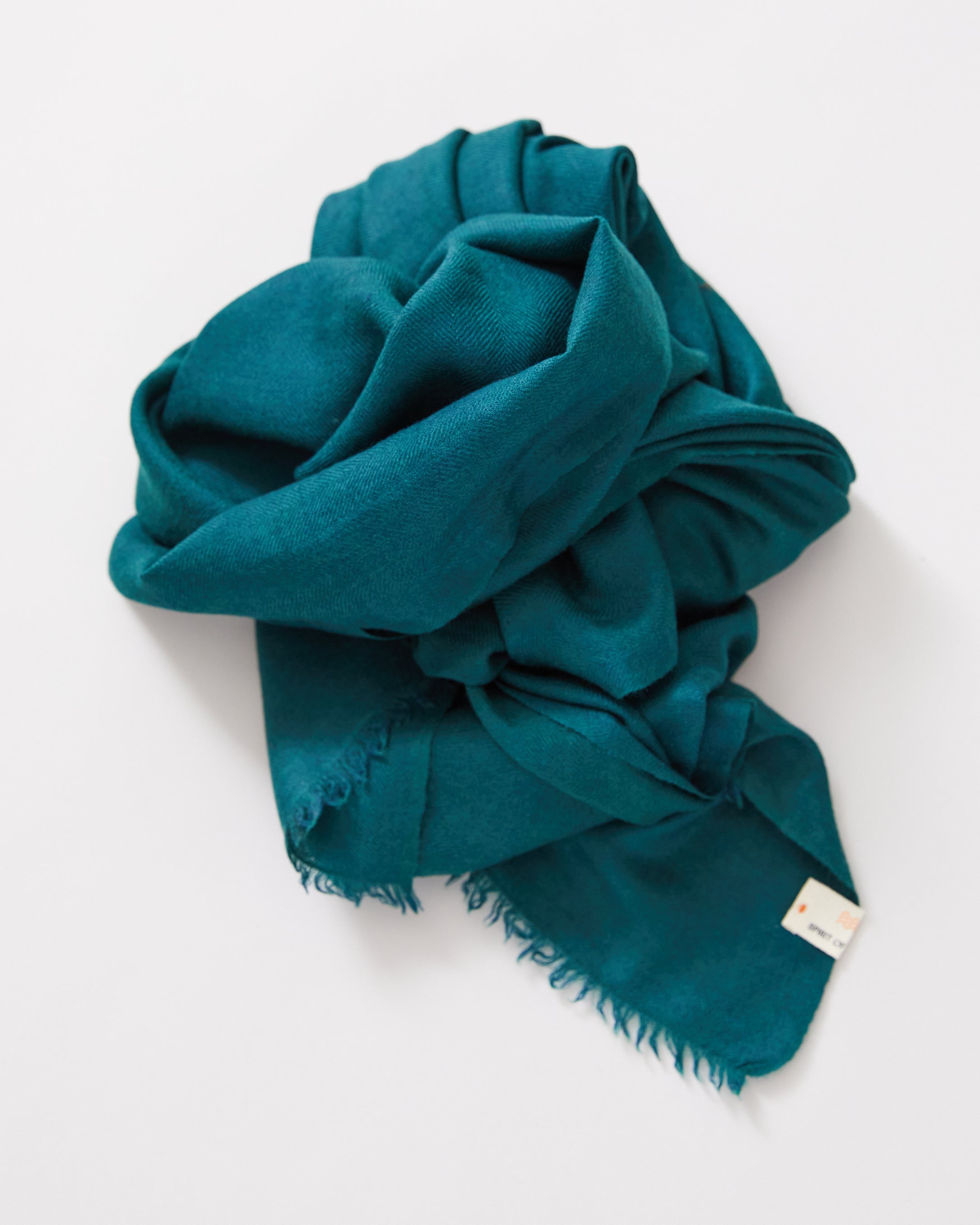 Silk and Himachali Merino Wool Shawl – Pine Green