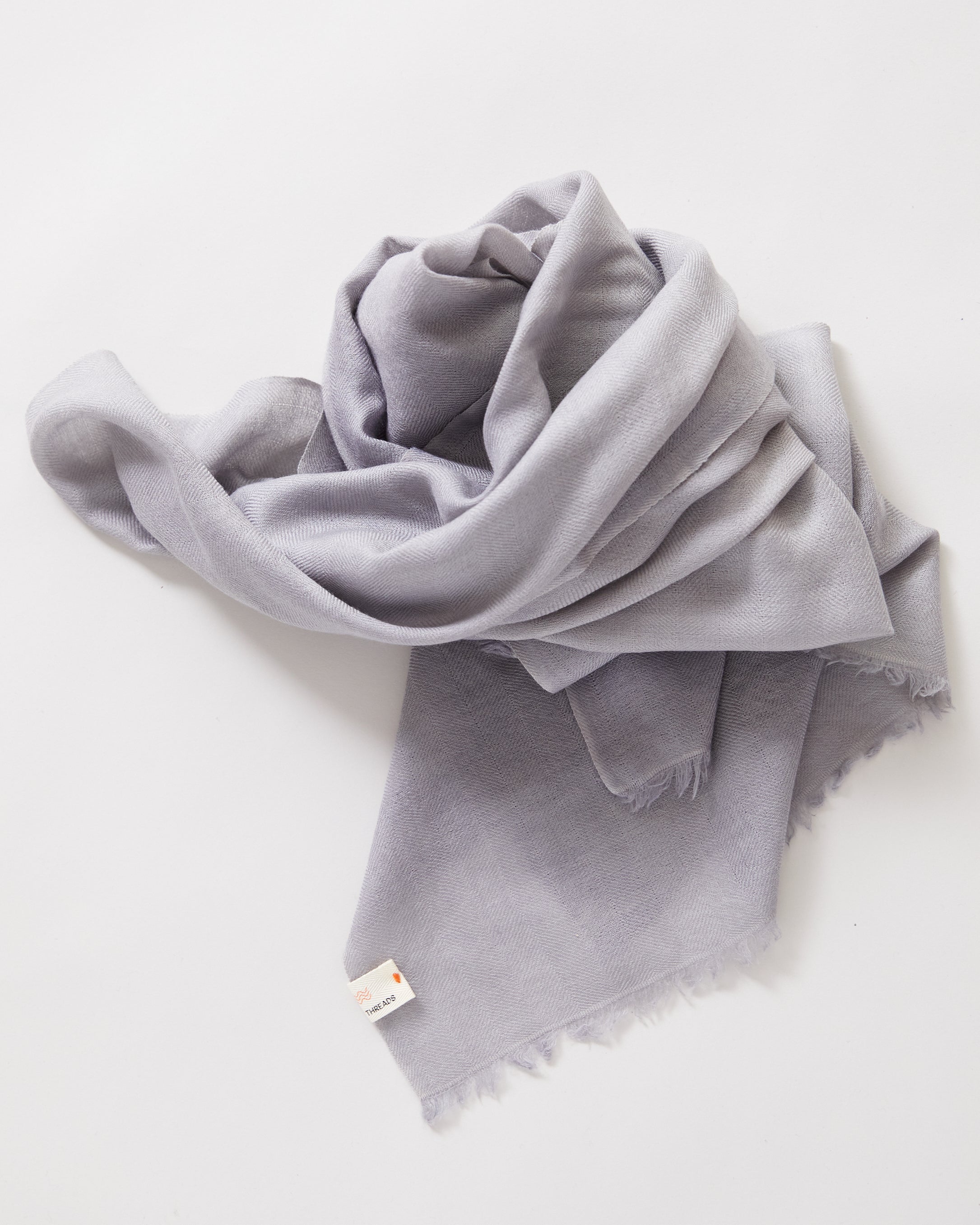 Silk and Himachali Merino Wool Shawl – Light Grey
