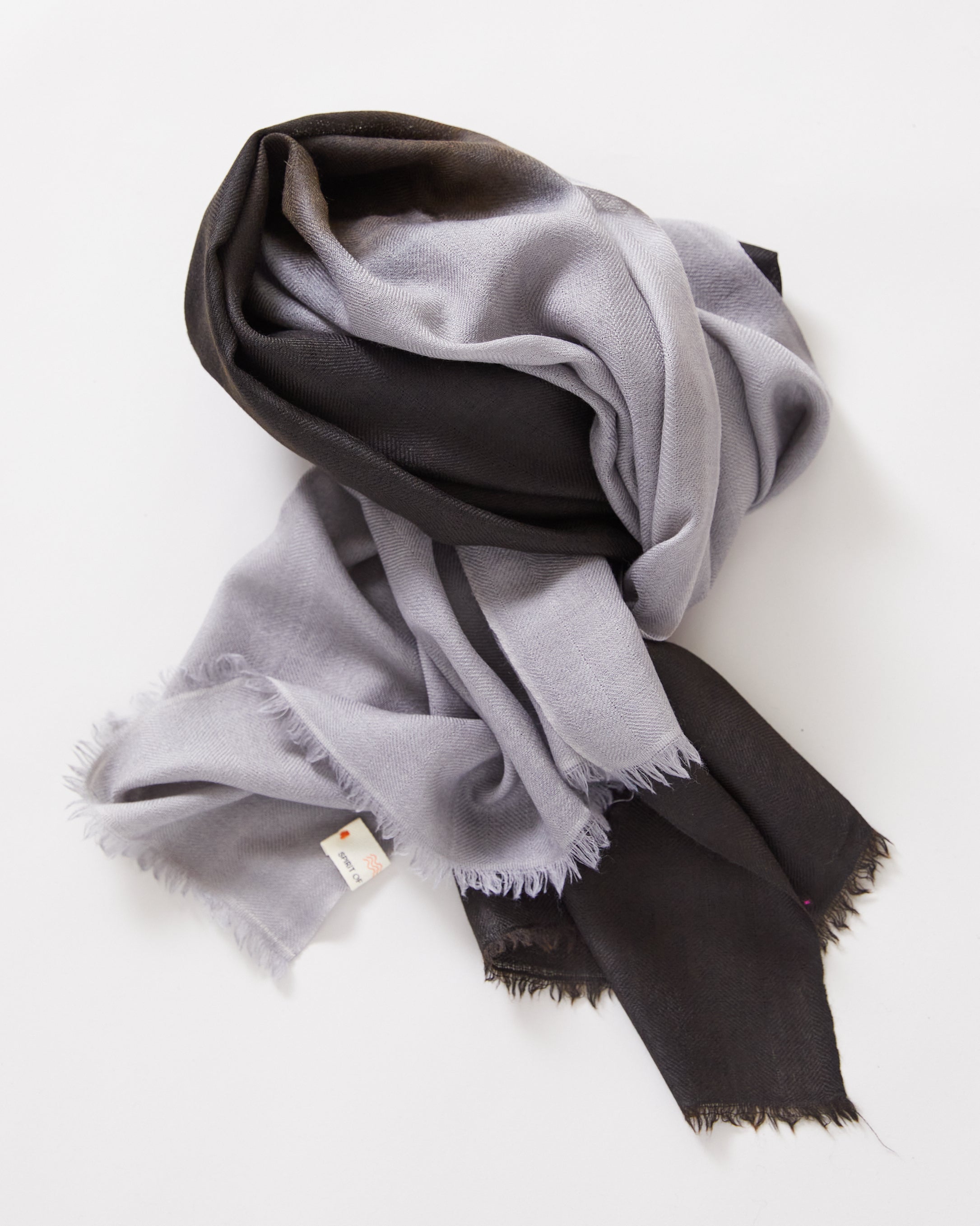 Silk and Himachali Merino Wool Shawl – Monochrome Gradient