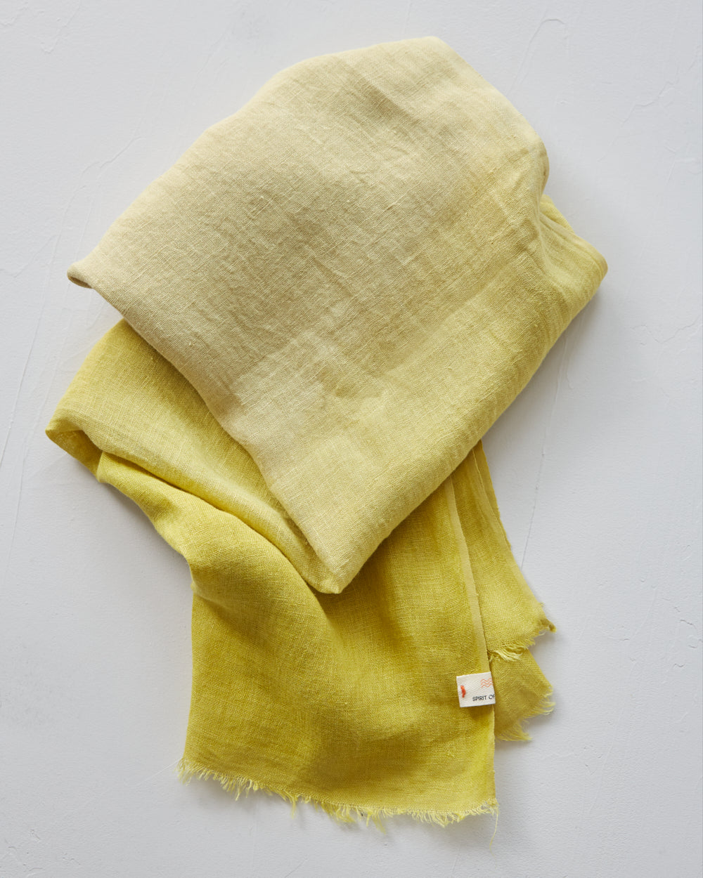 Tinted Hand-woven Linen Shawl – Mimosa Yellow
