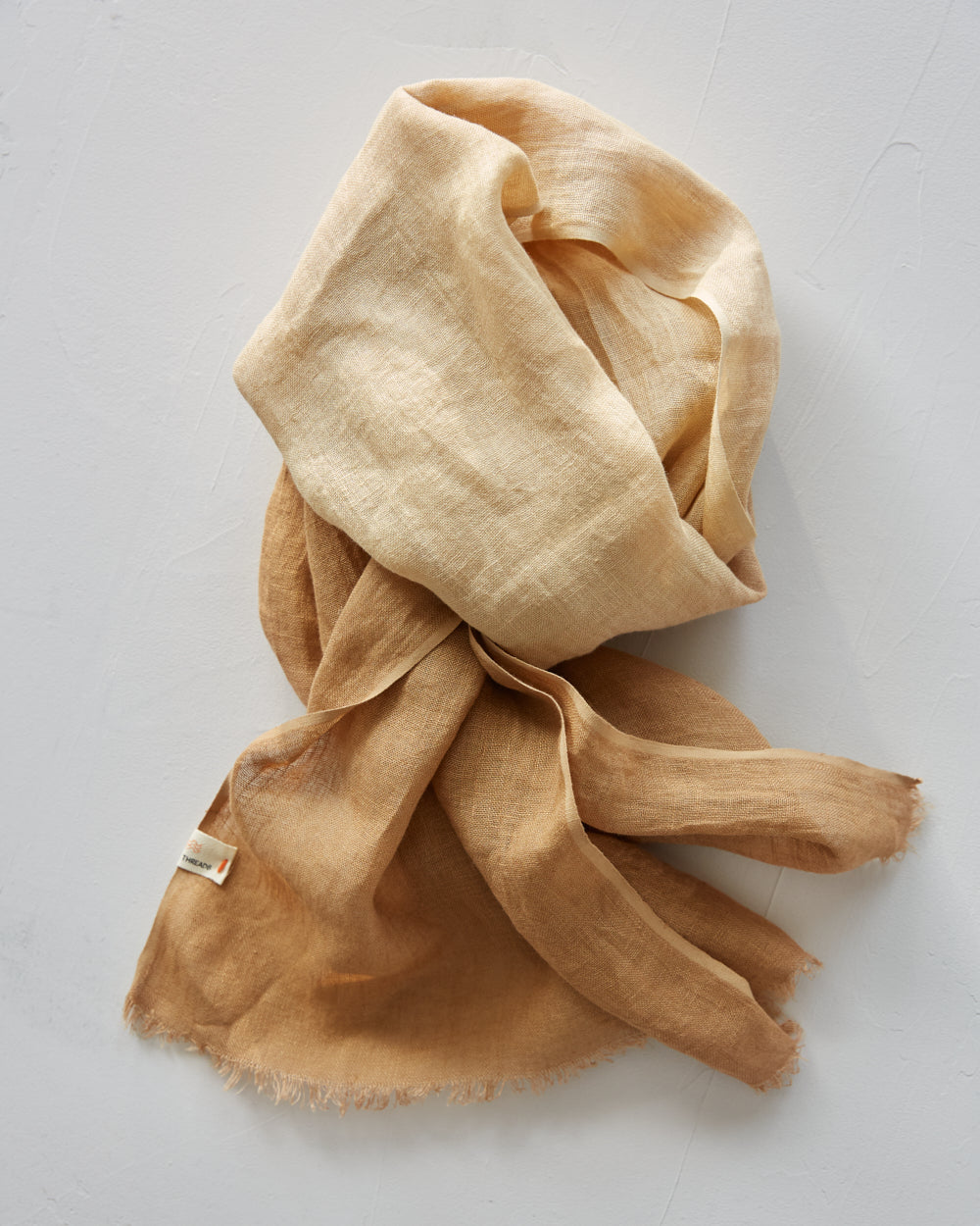 Tinted Hand-woven Linen Shawl – Desert Sand