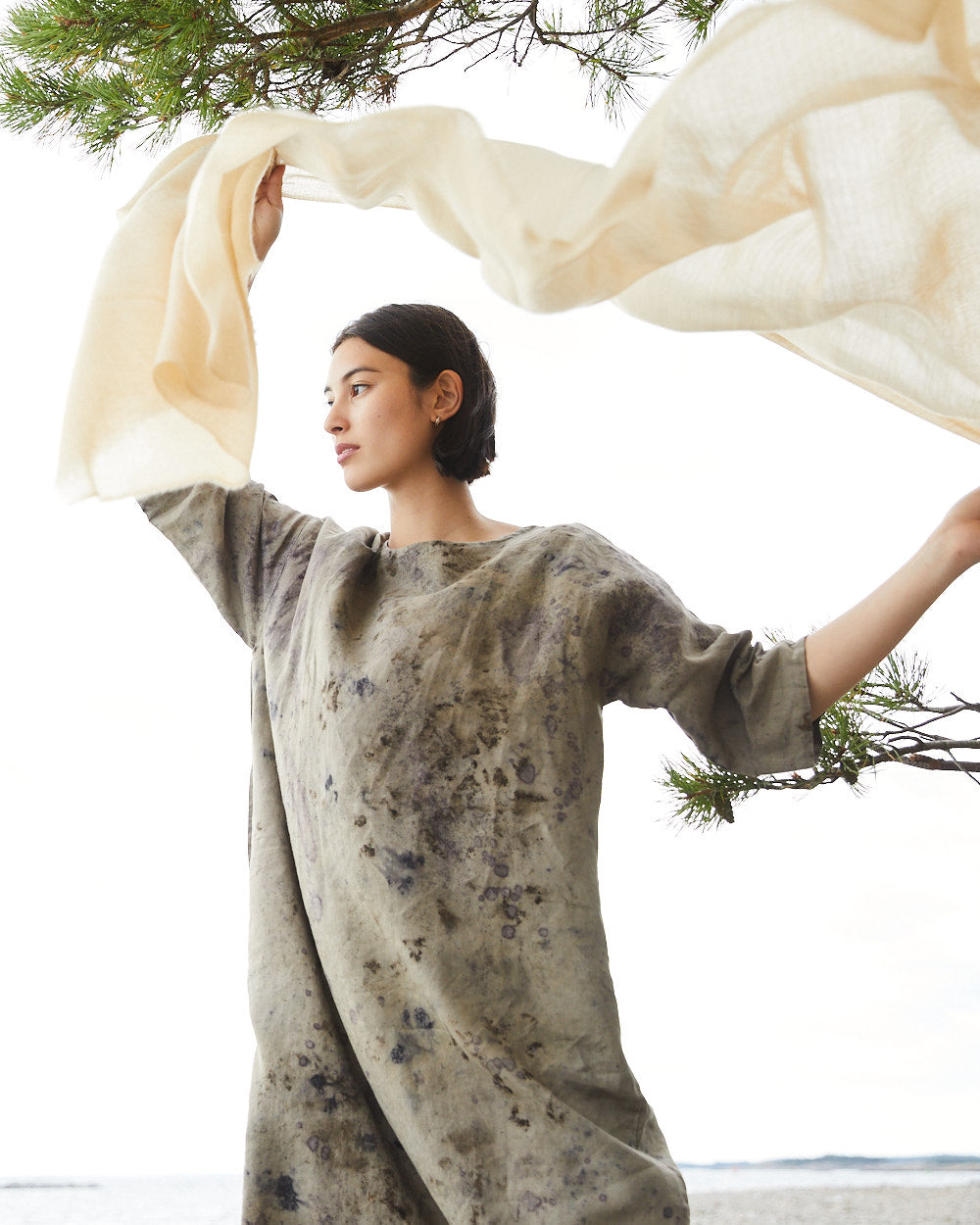 Plant Dye roomy Linen Dress